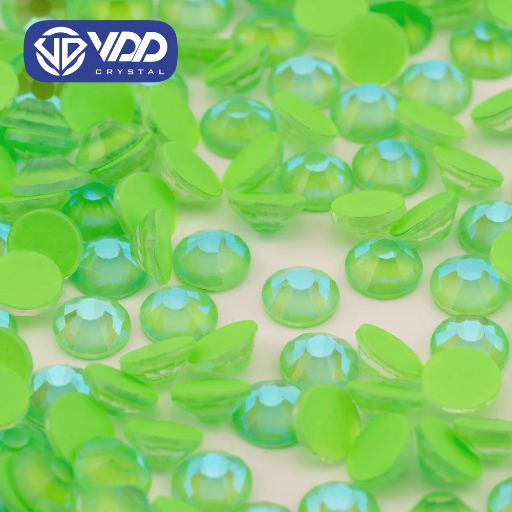 VDD 308 D Grass Green SS6-SS30 Glass Rhinestone Crystal Flatback Glitter Strass Stones for Nail Art DIY Crafts Accessories