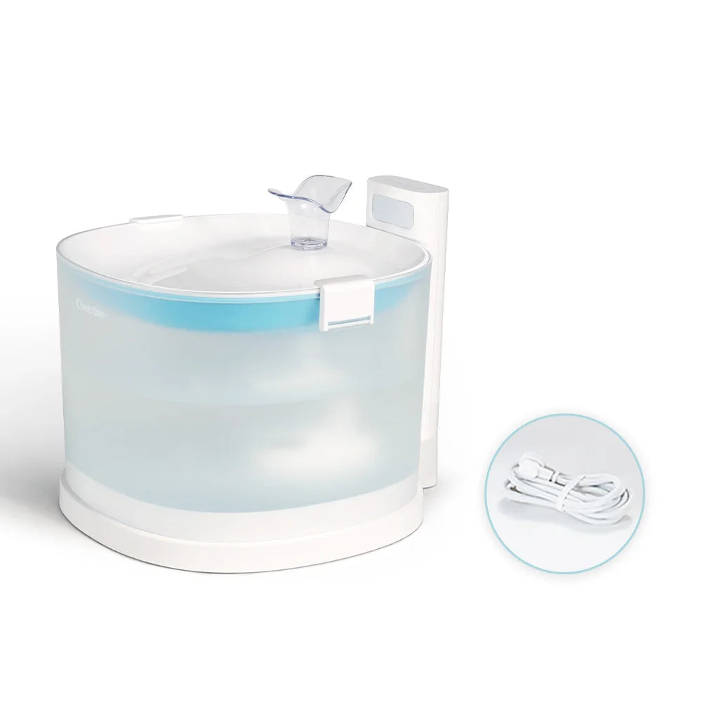 Cheerble Modern USB Cat Water Fountain Portable Clean Pet Fountain with Automatic Shut Off CE FCC Certified Charge Source