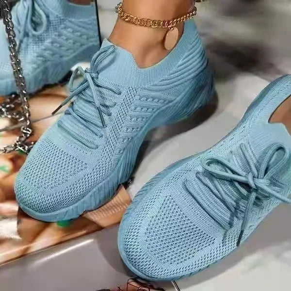 Sneakers Light Lace up Knitted Sneakers Barefoot Shoes Running Women Chunky Shoes