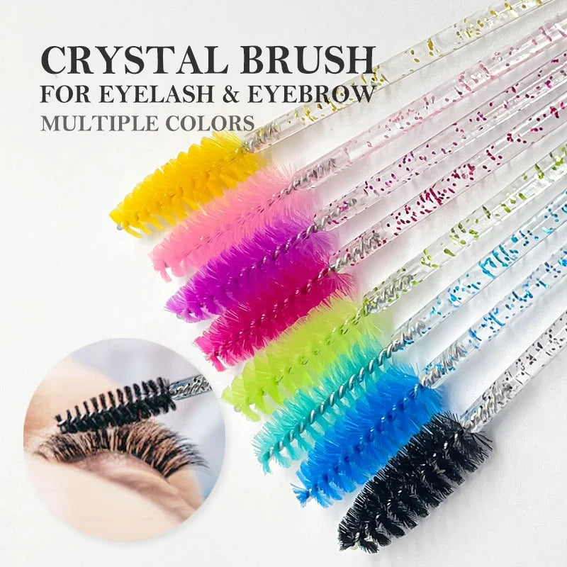 DIYDAY Soft False Eyelash Extension Spoolie Crystal Cleaning Brush for Makeup
