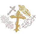 Diy Gold Silver Yarn Embroidery Applique Costume Dress Hot Fix Iron-on Badge Stickers Bags Embellishment Hollow Geometric Patch
