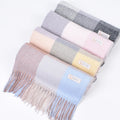 Winter Shawl Tassel Plaid Unisex Winter Scarf Acrylic Winter Thick Shawl Shawls Customized logo Design Pashmina Scarf Cashmere