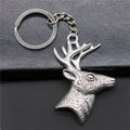 60x43mm Antique Silver Plated Antique Bronze Plated Metal Alloy Deer Head With Antlers Key Chain Souvenirs Gift P1-ABD-C10404