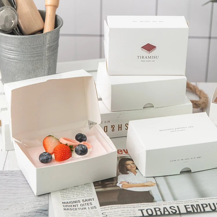 Tiramisu Cake Box Mousse Pudding Dessert Baking Paper Box with Custom LOGO