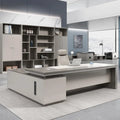China Factory Good Quality White Office Boss Tables Office Furniture Modern l Shaped Adjustable Executive Desk
