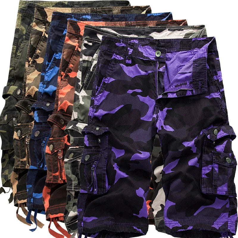 New Camouflage Loose Cargo Shorts Men Cool Summer Camouflage Camo Short Pants Homme Cargo Shorts