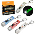 Super Bright Samsung LED Rechargeable USB Keychain Flashlight ABS Mini Body Fluorescent Side Light IP44 Waterproof 450LM Outdoor