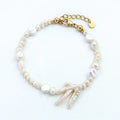Gold Plated Freshwater Baroque Pearl Beaded for Bracelet Trendy Natural Irregular Freshwater Pearl Bangles