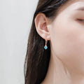 RINNTIN SWE01 New Arrivals Arete Jewellery for Women 925 Sterling Silver Rose Gold Plated Blue Crystal Earrings