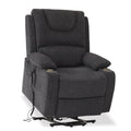 CJSmart Luxury Contemporary Chenille Fabric Massage Dual Motor Flat Lay Lift Recliner Chair for Living Room