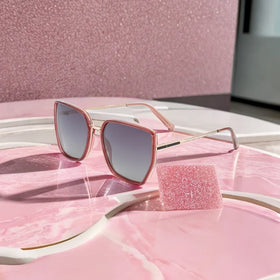 Women Newest Polarized for Shading Sunglasses Square Alloy Frame Unisex Rose Gold Sunglasses