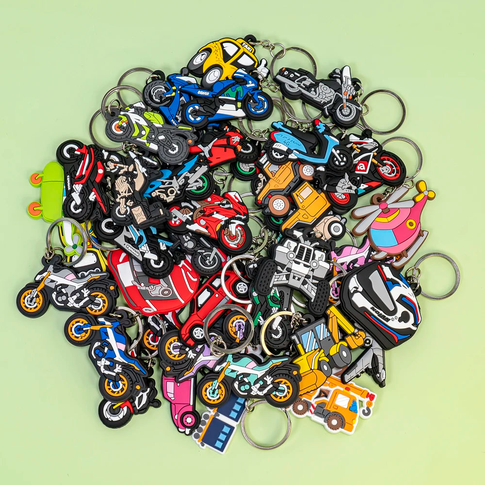 Trending Custom Keychain Car Motorcycle Boy Gift PVC Keychain with Accessories for Bulk Wholesale Custom 3D Keychain