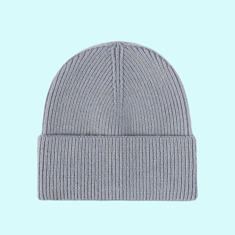 2025 New Style Fashion Cuffed Acrylic Skull Caps Plain Winter Knitted Beanies 3D Embroidery Custom Letters Unisex Jacquard