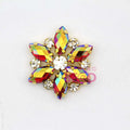 Crystal AB Red/Green/Blue Rhinestone Applique Brooch Bridal Shoe Decoration Applique for Wedding Gown Sash Rhinestone Patch