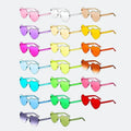 pink Heart Sunglasses Lentes De Sol Para Mujer Rimless Transparent Heart Glasses Colorful Lunettes Lunettes De Soleil De Coeur