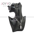 Personalized Design Hip Hop Style Bell Shape Zircon Stainless Steel Wedding Charm Necklace Biker Chains Hand Bone Pendant