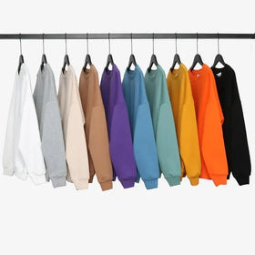 2024 Custom Men's Casual Pullover Hoodie Plain Solid Autumn Sweater With Embroidered Logo Oversize-Sizes up to 4XL