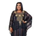 Best Price for Woman Ethnic Wear Plus Size Chiffon Two-Piece Set with Rhinestones Best Selling Product in Africa Made Polyester