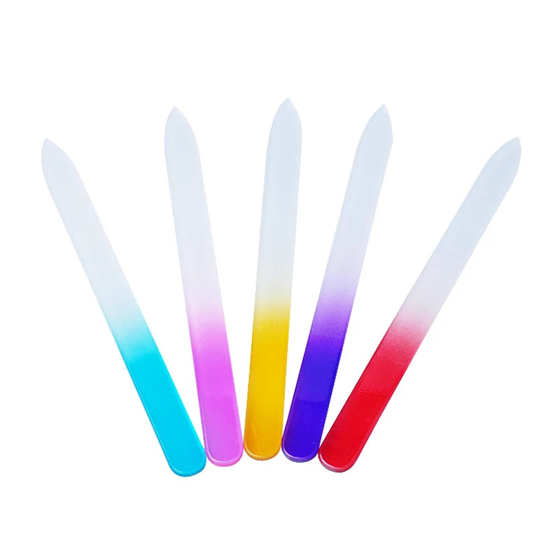 Wholesale Multicolor Glass Nail File Smooth Finish Czech Glass Crystal Fingernail  Nail File