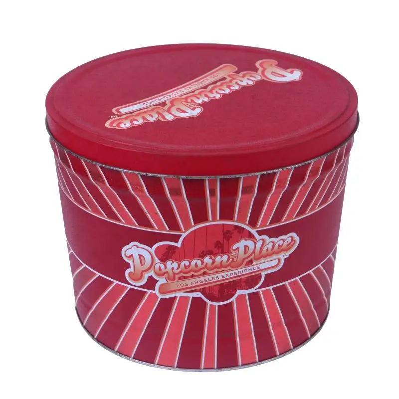 Custom Hua Peng Meal Tin Food Grade 1/2/3.5 Gallon Large Popcorn Bucket Round Tin Box with Lid OEM/ODM Service Hot-sale Products