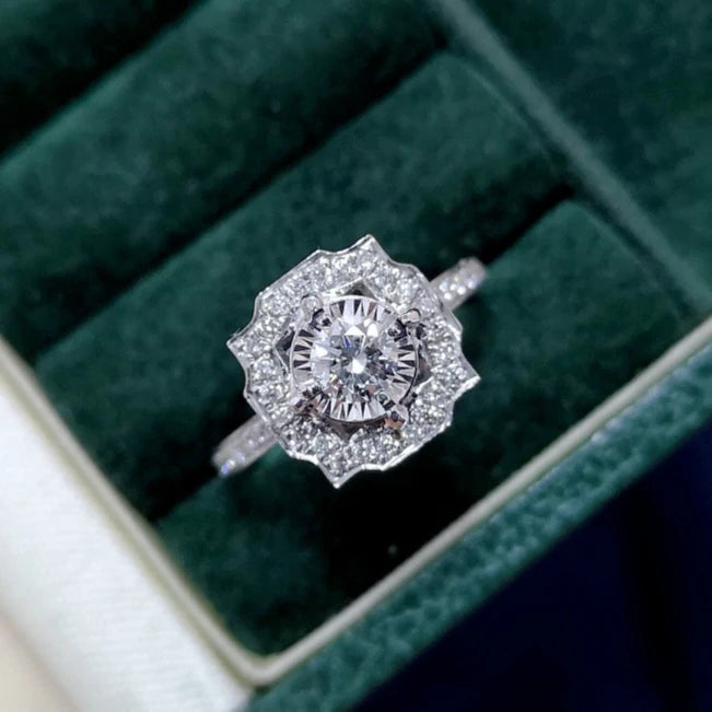 For Natural Diamond Rings 0.65ct G SI2 Wedding Engagement Luxury 14K Pure Gold Unisex Round Brilliant Cut Color D