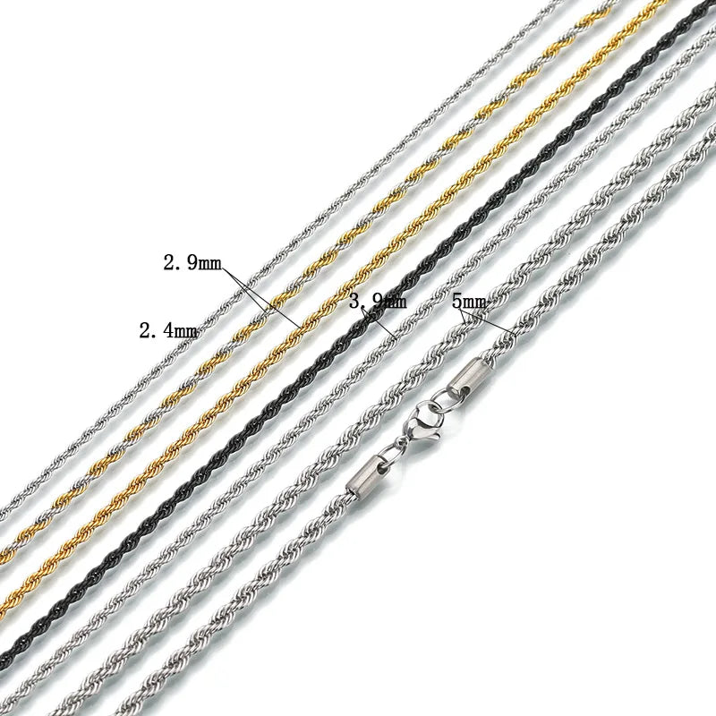 Wholesale Stainless Steel Rope Chain Jewelry Findings Component for Men Women Necklace Jewelry Making