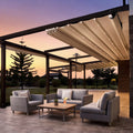 Custom Electric Retractable Bioclimatic Pergola Modern Garden Spaces Windproof Waterproof UV Protection Shade Control Powder