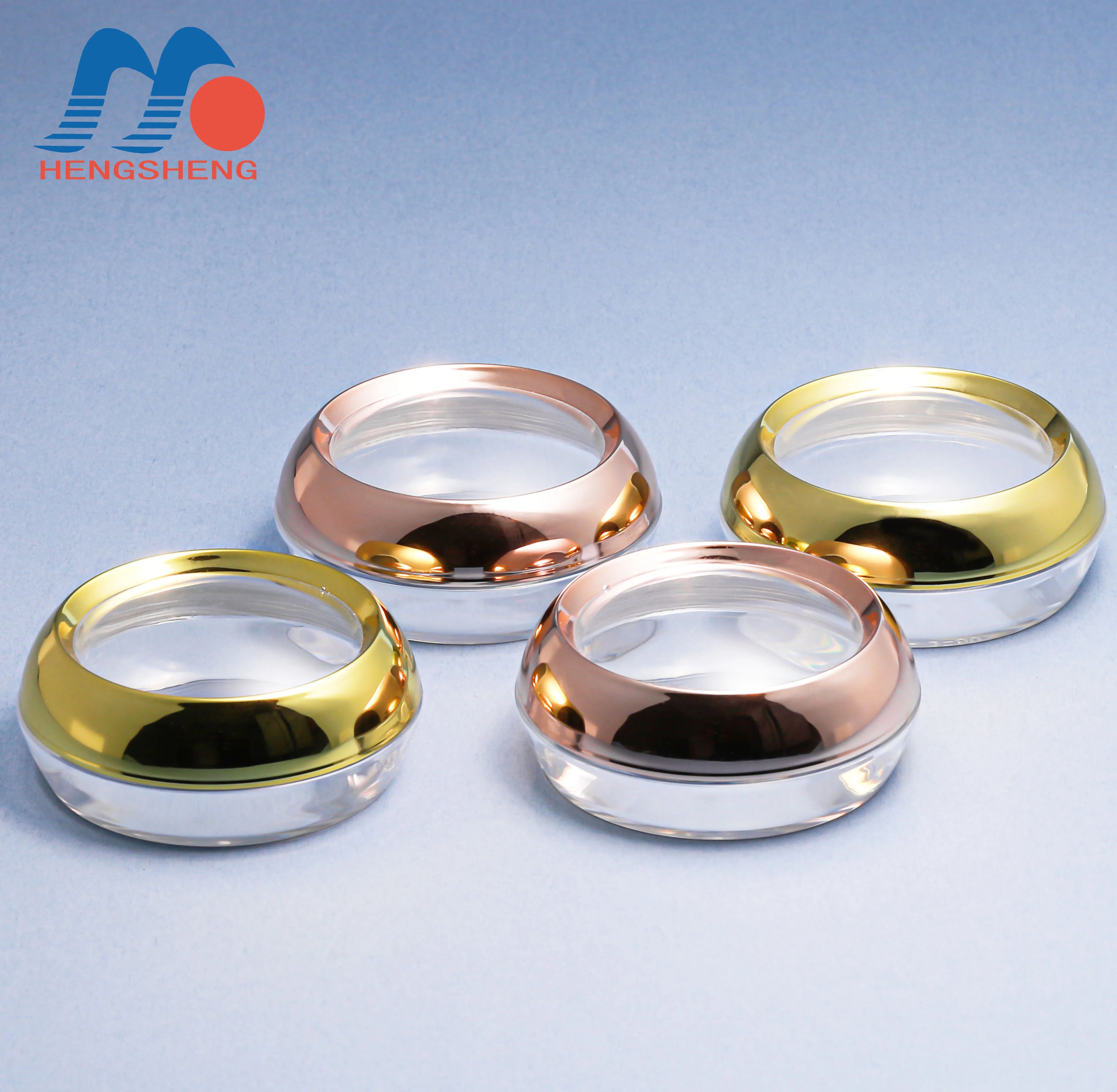 50g Gold Transparent Rose Gold Round Single Layer Capsule Packaging Jar Essence Empty Cream Jar