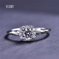 Silver 925 Original 0.5 Carat Brilliant Cut Pass Diamond Test D Color Moissanite Cushion Ring Teen Girls Wedding Fine Jewelry