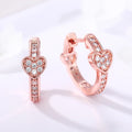 Huitan 2023 Love Design Sweet Girls Jewelry Women Gemstone CZ Hoop Silver Rose Gold Plated Heart Earrings for Ladies