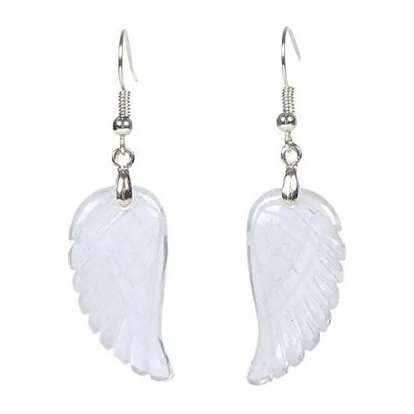 DIY Hot Selling Gemstone Quartz Jade Angel Wing Earrings Earrings Wholesale Women Jewelry