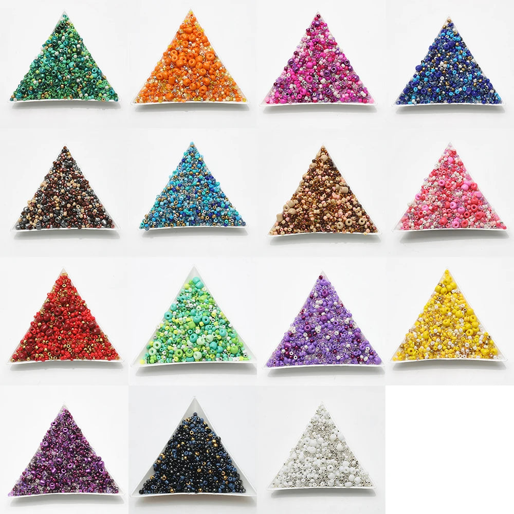 Zhubi Mixed Color 12/0 8/0 6/0 Glass Seed Beads Miyuki Galvanized Dyed Colors Beads for Bracelet DIY Jewelry Making Handmade Kit