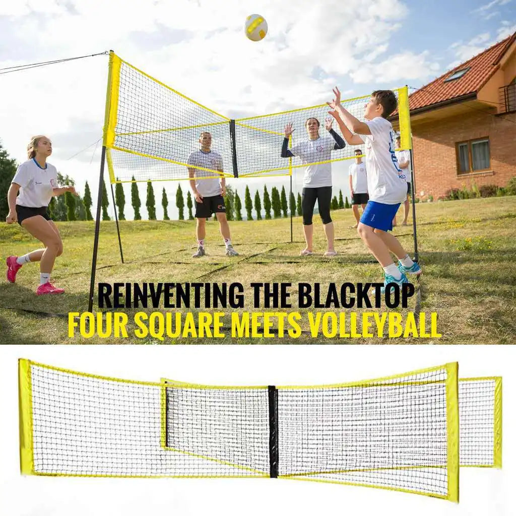 2021 Hot  4 Player Volleyball Net Cross Four-sided Beach Volleyball Net Four Square Meets Multifunctional Sports Training Net