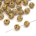 High Quality Glass Rhinestones Flower Ball Gold Plated Round Flat Square Spacer Beads Sew-On for Jewelry Making