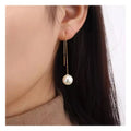 Chris April 316L Stainless Steel PVD Gold Plated Big Shell Pearls Chain Earrings