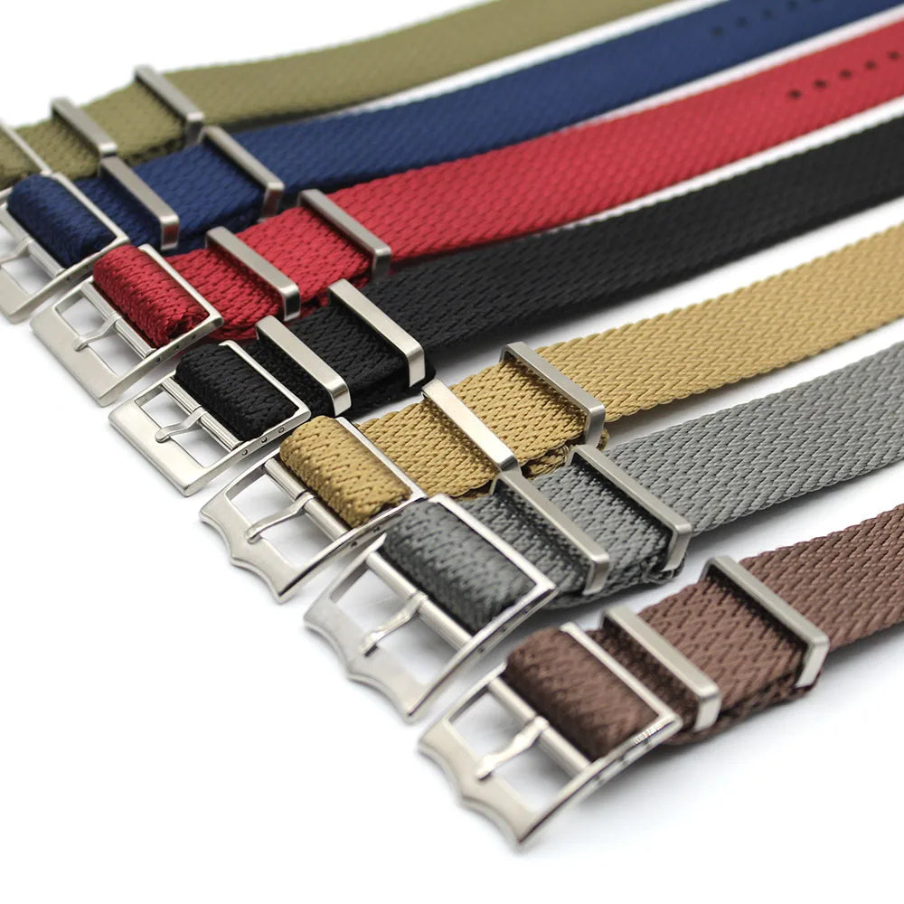 Premium Quality 1.6mm W Pattern Thick SharkTooth Nylon Watch Band Strap 20mm 22mm with 316L for Adjustable Buckle Yunse