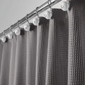 Polyester Blend Fabric Shower Curtain Waffle Weave Rustproof Metal Grommets Waterproof Bathroom Showers Curtains