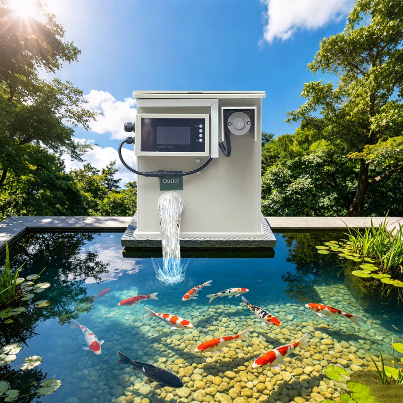 QihangRAS 5m³/h Rotating Drum Filter Home Use Aquarium Koi Pond Mini Automatic Rotary Drum Filter 5000 Liter Fish Pond Filter MegaBDM