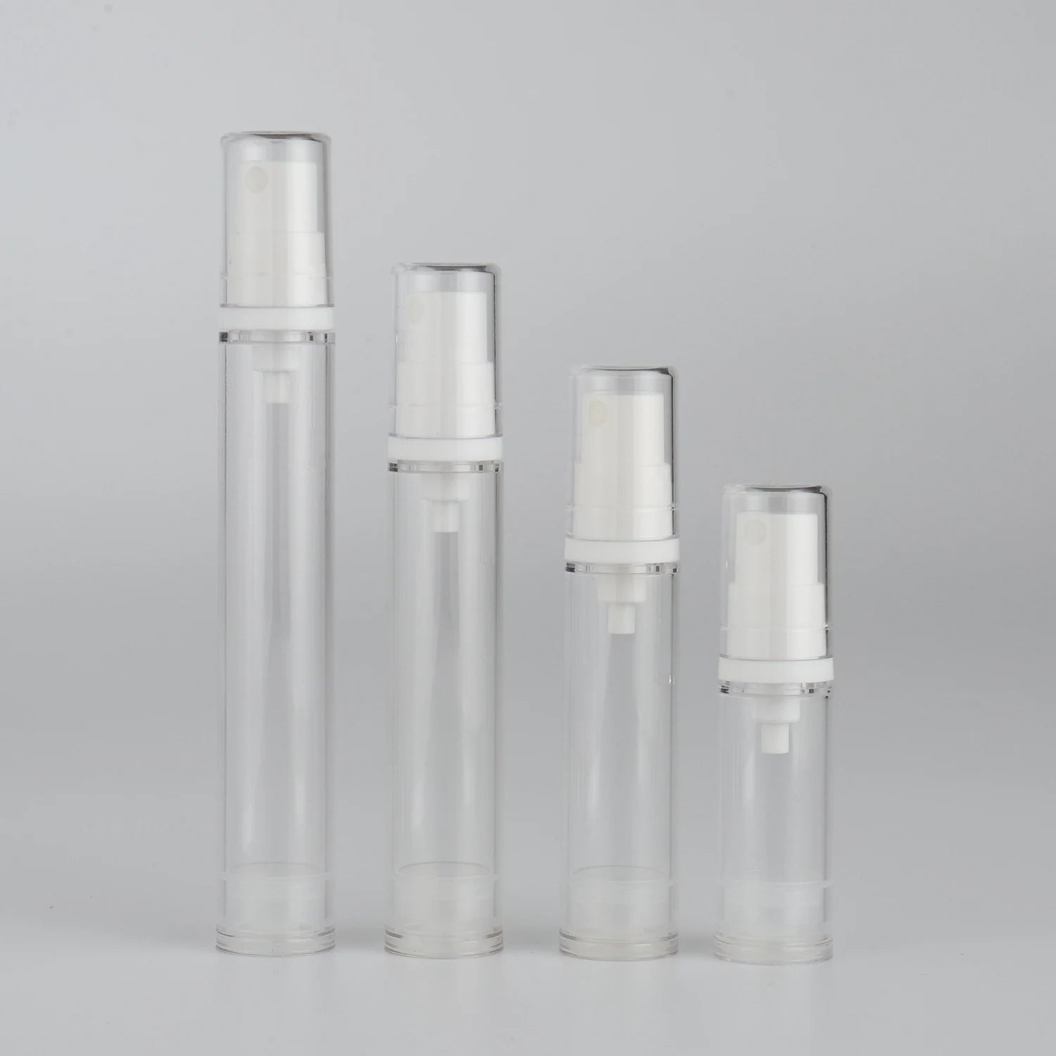 In Stock 5ml 10ml 12ml 15ml 20ml Mini Atomizer White Head Mist Airless Spray Bottle Packaging Cosmetic Airless Pump Bottles
