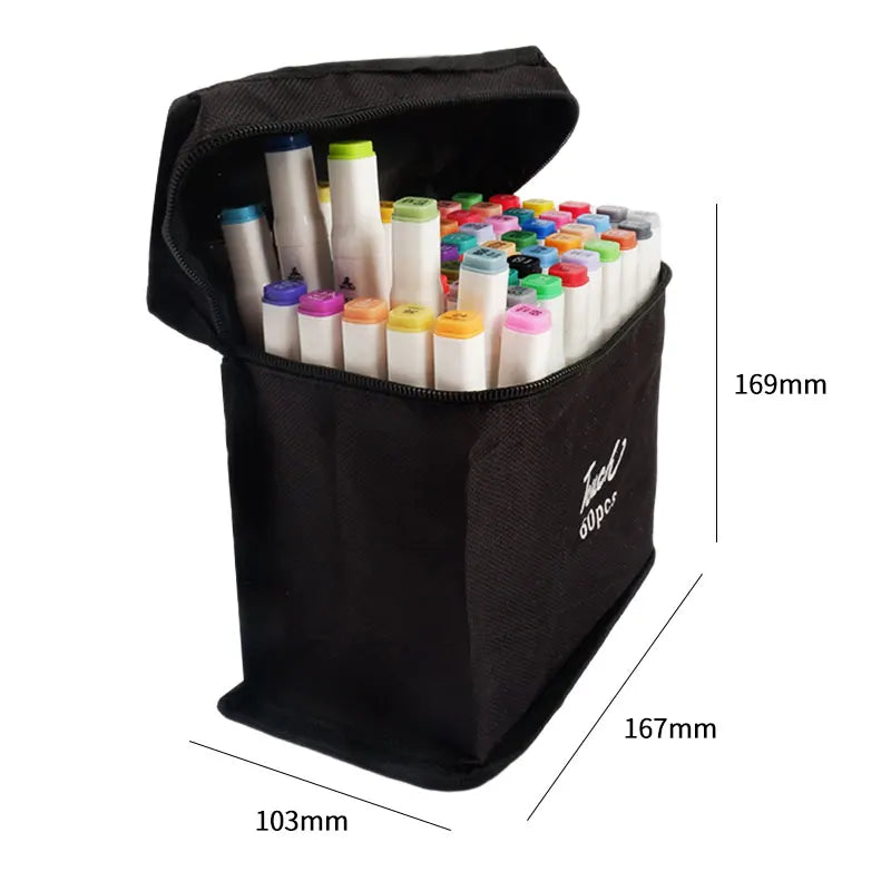 Professional Art Markers Set Alcohol Permanent Paint Pen with 24 30 36 40 48 60 80 100 120 168 Colors Options