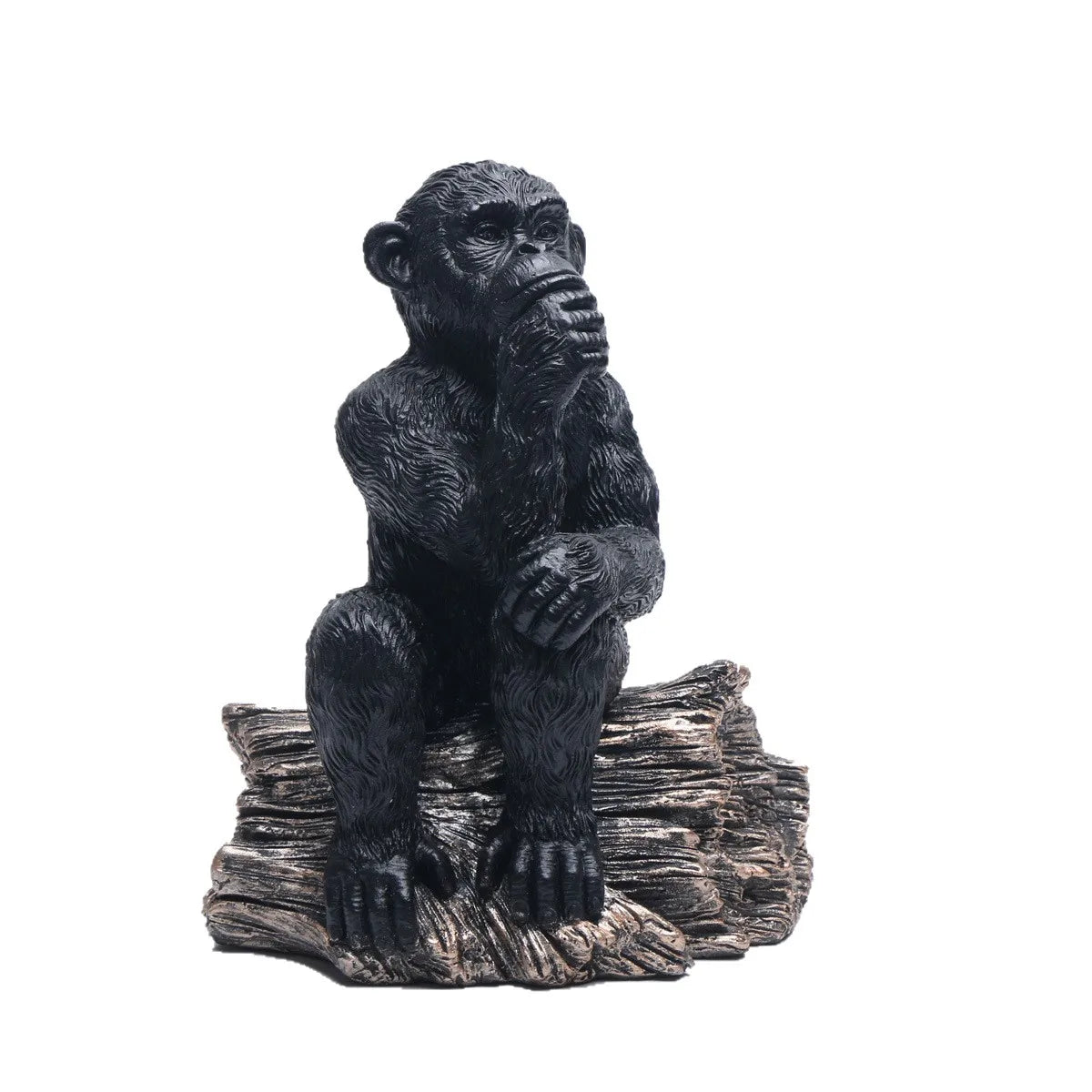 Creative Resin Painted Mix Color Gorilla Thinking Statue Figurine 24x18x13cm for Living Room Tabletop Home Decoration Craftwork