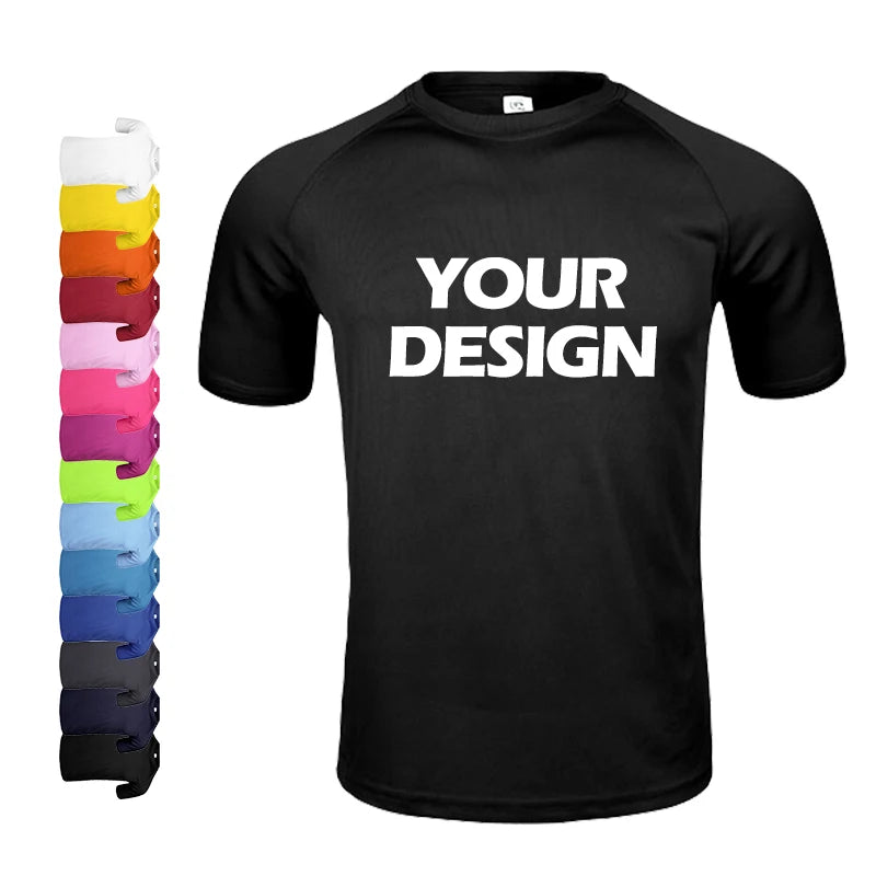 Custom Men's 160gsm Customizable Printed Training Exercise Short Sleeve Lightweight Quick Dry Port Breathable Running T-shirts