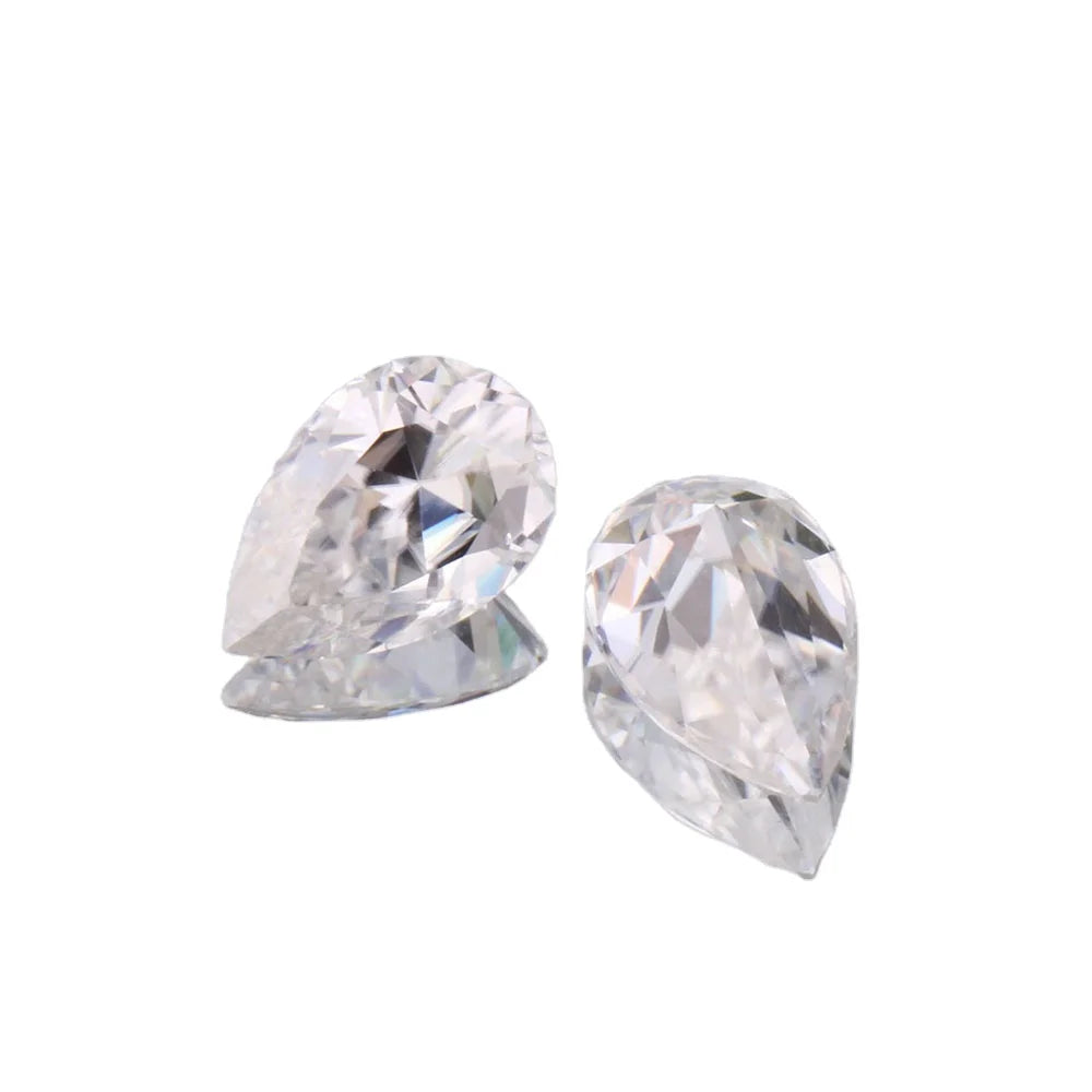Certified Factory Price 1 CT Pear Shaped White Moissanite VVS1 Diamond Gemstone for Jewelry Making