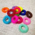 3.5cm Fine clear Jelly Black Solid Spiraled Elastics Hair Bands Kids Women Small Telephone Wire Hair Ties