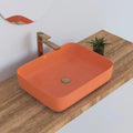 Sanitaryware Modern Hand Painted Designer Bathroom Sink Matte Orange Color Vessel Ceramic Wash Basin