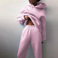 Women's Casual Sets Tops 2 Piece Hoodies Winter Custom Embroidered Women Sweat Pants Set Fleece 100% Cotton Custom Crop