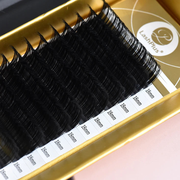 LashPlus Bulk Cashmere Mink Eyelash Extension Matte Black Easy Fanning Professional Eyelash Extension Kit