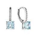 YH Jewellery Hot Selling Classical Style 925 Sterling Silver Inlay Blue Zircon Custom Color Setting Drop Earrings Jewelry