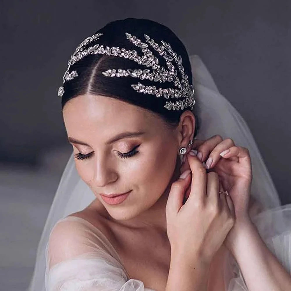 Bridal Headwear Rhinestone Ladies Headband Crystal Headwear Wedding Silver Bridal Hair Accessories Bridal Tiaras Pageant Hair Je