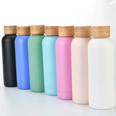 Custom logo 500ml Insulated Water Bottle Sports Stainless Steel Mugs Water Bottle with Lid Insulated Flask Water Bottles